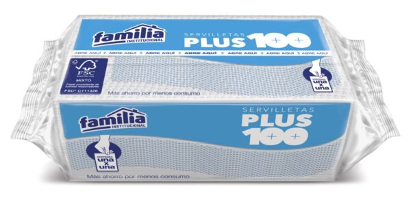 [1000600031] SERVILLETA BLANCA PLUS 100 FAMILIA X100 UND, CAJA X45 UND